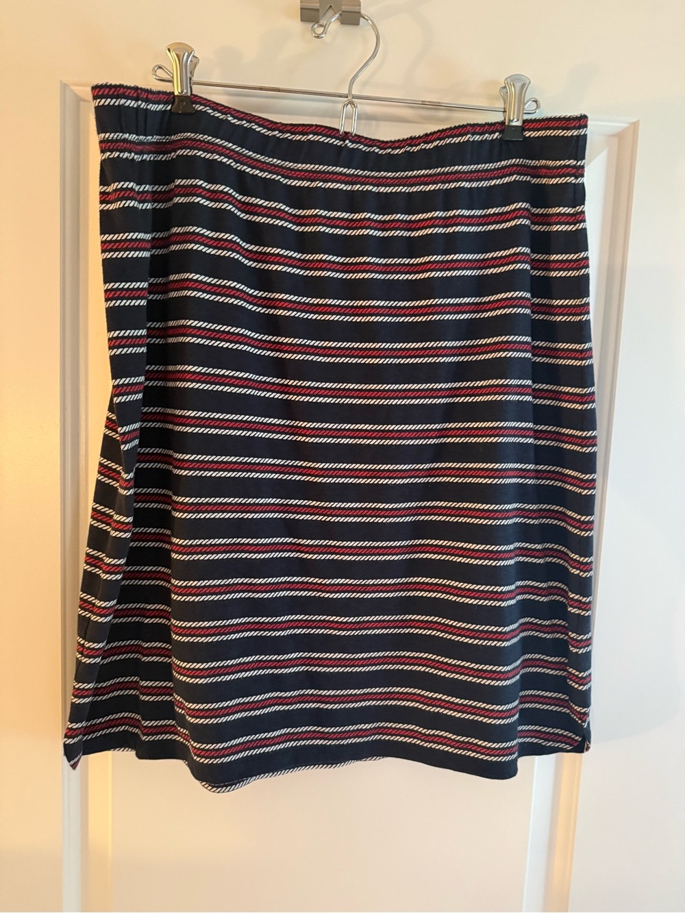 Talbots Navy A-Line Skirt with Red and White Stripes